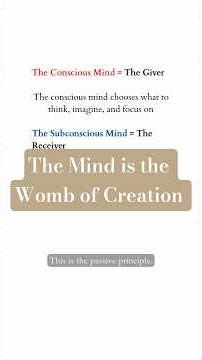 The Mind is the Womb of Creation