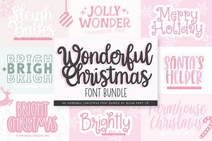 WONDERFUL CHRISTMAS Font Bundle, a Script Font by Blush Font Co.