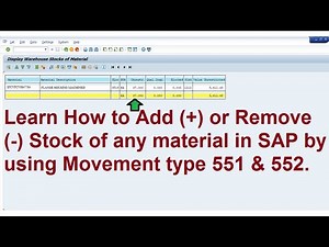 30 HOW TO ADD AND REMOVE STOCK IN SAP BY USING 551 AND 552 !