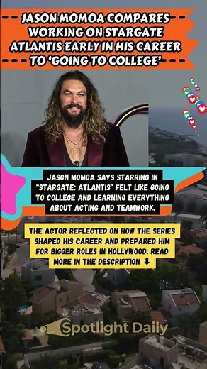 Jason Momoa Says “Stargate Atlantis” Was Like College 🎓✨ #JasonMomoa #StargateAtlantis