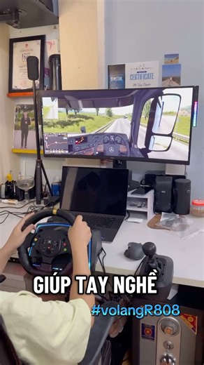 Practice virtual driving simulations to prepare for your real driving test with the R808 steering...