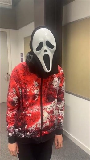 Me Wearing a Ghost face Mask in my College Classroom