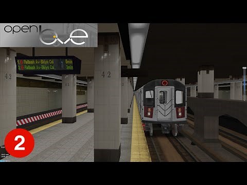 OpenBVE: Flatbush Avenue bound (2) Train via Lexington Ave Exp | Bombardier R142 | Brooklyn Local