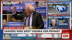"Let me be as clear as I can be: we are in this campaign to win the Democratic nomination." Bernie Sanders addresses supporters in Oregon after projected win in West Virginia. http://cnn.it/1T4Rs3U | CNN