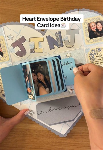 DIY Heart Envelope Birthday Card with Waterfall Flipbook