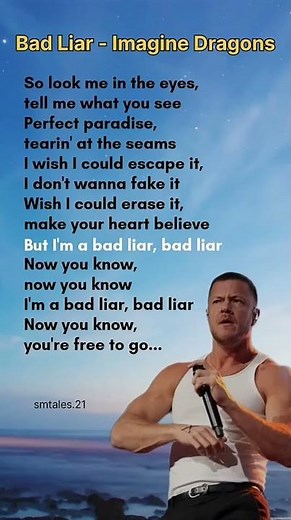 Bad Liar Imagine Dragons look me in the eyes tell me what u see song lyrics from India #singing