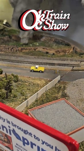 🌪️ Twister Tuesday! Only in Oklahoma can a model train layout feature a full-blown tornado—and yes, it’s headed straight for the rails and drive-in theater! This scene brings the drama, the detail, and a whole lot of Midwest flair. 🎥 And look closely… Dorothy is sitting in the road, just like in the movie Twister! You know it’s serious when the sensors are deployed. Catch this and so much more at the OKC Train Show 📅 November 15–16, 2025 📍 Bennett Event Center, OKC Fairgrounds 🎟️ $15 (1-day