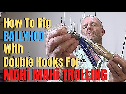 How To Rig BALLYHOO with Double Hooks For MAHI MAHI Trolling | Best bait for Dolphin fishing