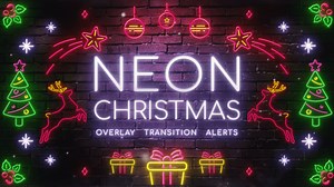 Neon Christmas - Twitch Overlay and Alerts Package for OBS and Streamlabs