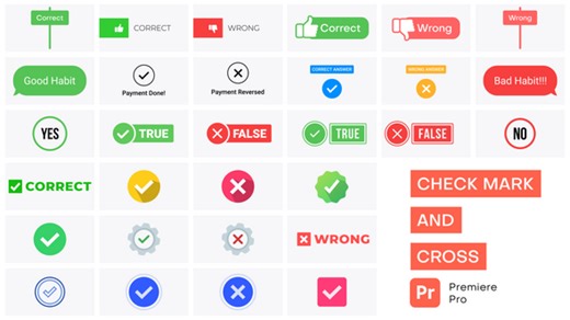Checkmark, Cross, Check Box Animation Pack - PR