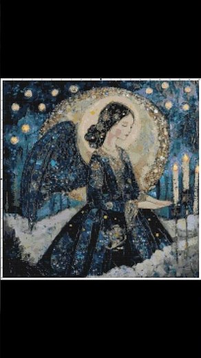 Magic Christmas Angels Cross Stitch Pattern PDF Instant Download Holiday Embroidery Design