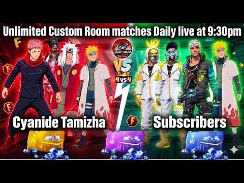 🛑 Unlimited Custom Room matches with subscribers LIVE | Cyanide Tamizha | Dubai Gamer 🔥