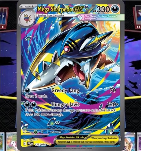 Mega Sharpedo ex 1 hit K.O #pokemon #pokemontcg #shorts
