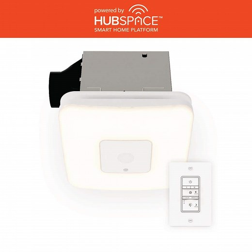 Reviews for Commercial Electric 80 /110 CFM Ceiling/Wall Mount Roomside Installation Smart Bathroom Exhaust Fan, Bluetooth Speaker, Powered by Hubspace | Pg 1 - The Home Depot