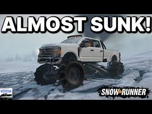 SnowRunner: Console Ford F550 Almost Sinks in FROZEN LAKE! (Ice Road Exploration)