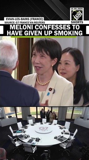 Italian PM Giorgia Meloni confesses to have given up smoking at G7 Summit