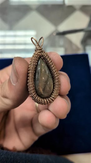 Been a while since I've made a wire wrap. I found some time and inspiration to put this little labradorite pendant together. I'm really happy with how the gold plating took to it 🙂 | Radiance Smithing