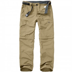 POENTAB Mens Hiking Pants Convertible Zip Off Lightweight Quick Dry Fishing Safari Camping Work Pants with Belt - Walmart.com