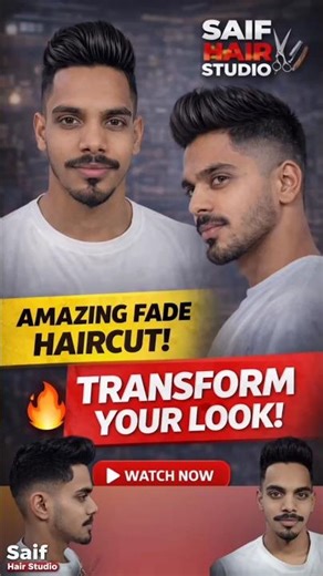 Before After Fade Haircut 🔥 | Professional Barber Skills | Saif Hair Studio #cuttinghair #shorts