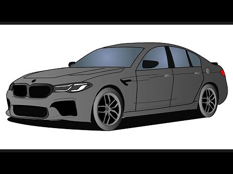 How to draw a BMW M5 F90 / drawing bmw m5 competition step by step easy