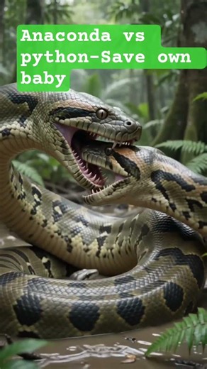 Python vs Anaconda Fight | Anaconda Saves Her Baby 🔥 Wild Snake Battle