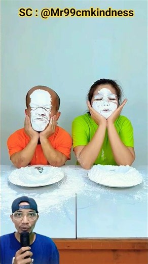Not Backing Down, We Both Whitened Our Faces With Flour🤦⁉️ #shorts #funny
