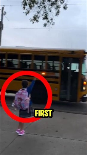 The Bus Drove Past Her on the First Day of School 😢🚍 #shorts