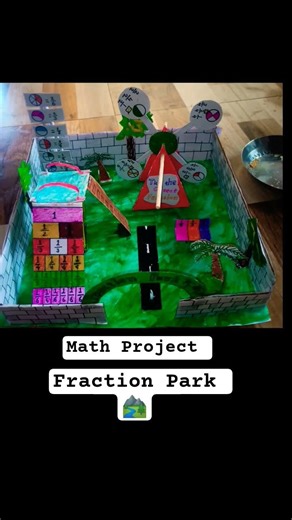 Math Project: Fraction Park Model Explained #mathsproject #shorts #schoolproject #scienceexperiment