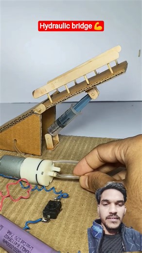 Hydraulic Bridge - Mechanism #project #science #youtubeshort #dcmotor #science #experiment #dc