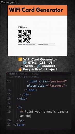 Generate QR code for easy WiFi access📱 Scan & connect instantly🚀 Simple & beginner-friendly project