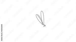 Animated self drawing of one continuous line draw agile fliers dragonfly for logo identity. Anisoptera animal mascot concept for insect lover club icon. Full length single line animation illustration.