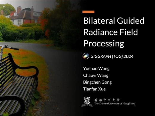 [NeRF进展] 香港中文大学提出双边滤波器引导的NeRF重构，可以消除相机拍摄变化引起的artifact，也可以进行3D风格化渲染