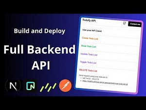 Build and Deploy a Full Backend API with Next.js, Drizzle ORM and Neon (PostgreSQL) | Todofy App