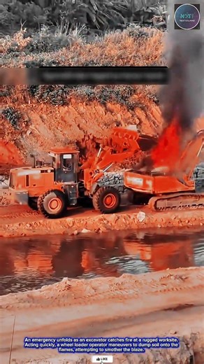 Effective & Urgent: Innovative Way to Put Out Excavator Fire Using Heavy Tools