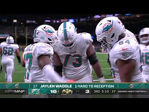 Jaylen Waddle scores & Dolphins do waddling celebration 😂