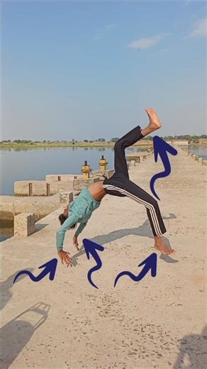 Perfect😍 Front 💯Handspring✨ Landing 🤸‍♂️#youtubeshorts #stunt #fronthandswing