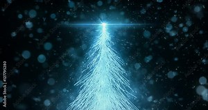 Animated Christmas Fir Tree Star background seamless loop in 4k resolution.