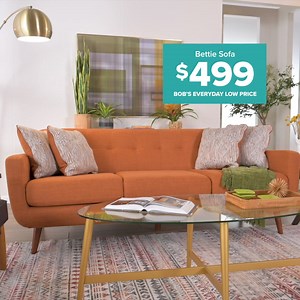 Mid-century modern, your way: choose your retro colors, sizes, and styles with Bob's small footprint Bettie collection! | Bob's Discount Furniture