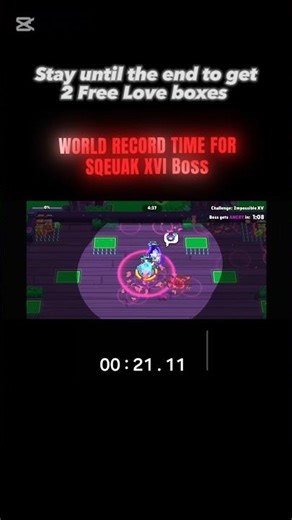 FASTEST XVI SQEUAK BOSS FIGHT. (2× love boxes at the end) #bossfight #squeak #lovebox #brawlentine