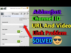 Addmefast channel ID URL and video link error solved/ how to find channel ID or username link