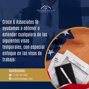 Croce & Associates te ayudamos a obtener o extender cualquiera de las siguientes visas temporales, con especial enfoque en las visas de trabajo: B-1/B-2 - Visitante de negocios E1/E2 Comerciante por tratado/Inversor por tratado H1B/H2B/H-3- Trabajadores profesionales/Trabajadores temporales/Aprendices L1A/L1B- Transferencia intracompañía (Ejecutivo/Gerente)/ (Conocimientos especializados) O-1- Personas de Habilidad Extraordinaria P-1-Deportistas y animadores R-1 -Trabajadores Religiosos Leer más