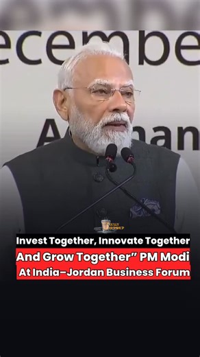 Gully Gupshup on Instagram: "Prime Minister Narendra Modi on Wednesday addressed the India–Jordan Business Forum, calling for stronger economic collaboration between the two countries. Emphasising shared growth, he urged businesses from both sides to “invest together, innovate together, and grow together.” PM Modi highlighted opportunities in sectors such as manufacturing, technology, renewable energy, pharmaceuticals, and startups, noting that India’s reforms and stable policy environment make 