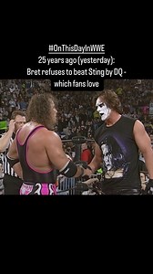 18K views · 1.9K reactions | We’re into the t-shirt wearing era of Sting at Mayhem 1999. Bret Hart doesn’t want to win by DQ (and neither does the fans) after Lex Luger interfers in their WCW Title tournament semi-final. And then the match really picks up! And I liked the handshake at the end too. In his book, the Hitman wrote: “I won my match with Sting after all kinds of hokey interference” #onthisdayinwwe | On This Day in WWE | Facebook