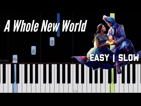 A Whole New World - Aladdin -Disney | Easy Slow Piano Tutorial