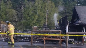 Fire burns building at Sand Dunes Frontier south of Florence on Hwy 101