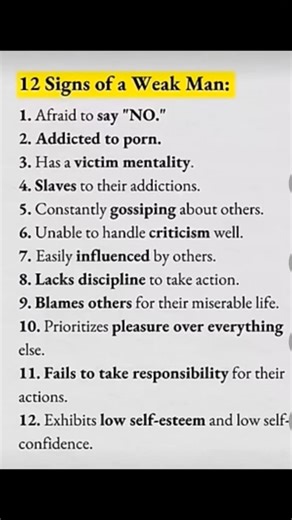 12 Signs Weak man: #motivation #quotes #shorts