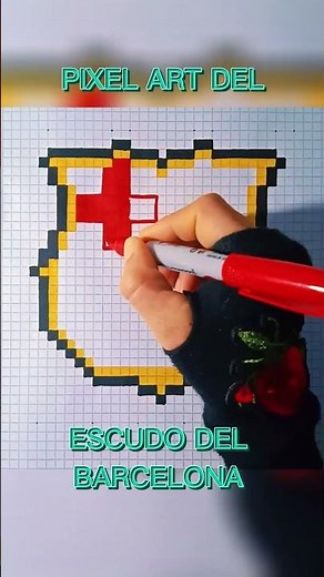 Como dibujar el ESCUDO BARCELONA en pixel art