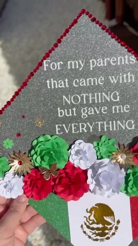 Floral Mexico Flag Graduation Cap Topper | Glitter Cardstock, Rhinestones| Partial Rhinestone Grad Cap Topper| Ready to Ship Grad Cap Topper - Etsy