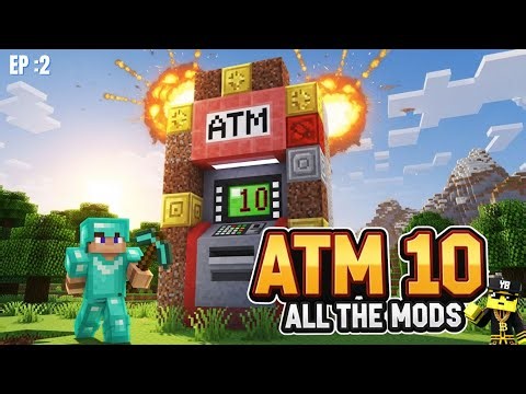 EP: 2 The First backpack Grind ATM 10 | CRAZY NEW MODPACK! #atm10 #minecraftsurvival