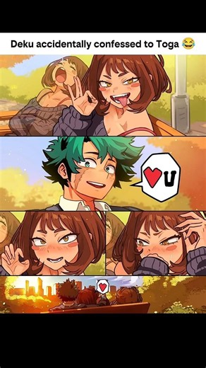Deku accidentally confessed to Toga 😂 #myheroacademia #anime #memes